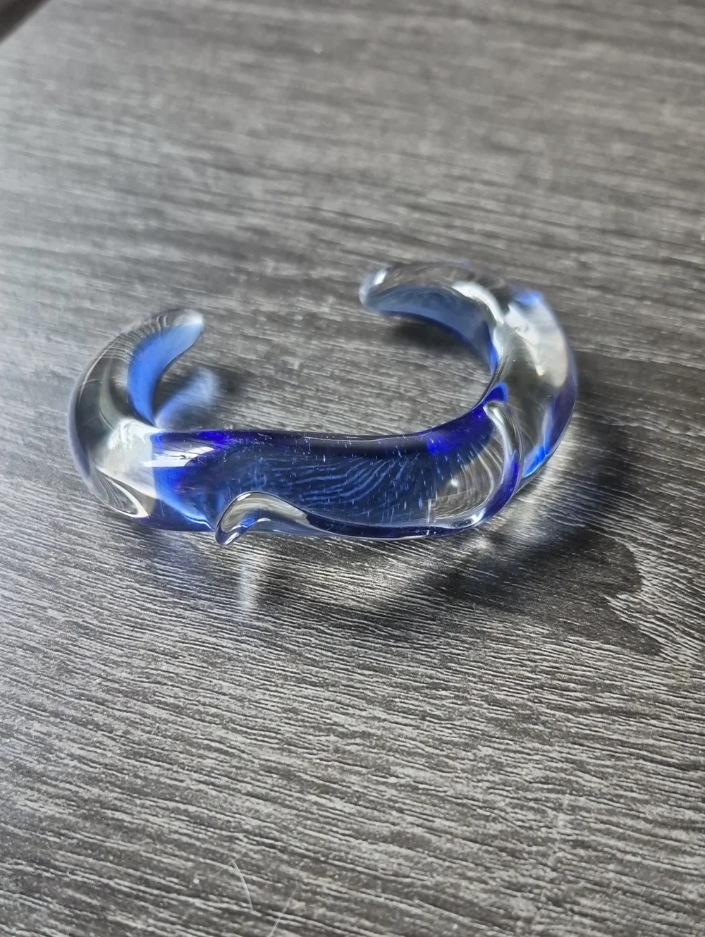 Blue Clear Glass Cuff Bracelet Murano?